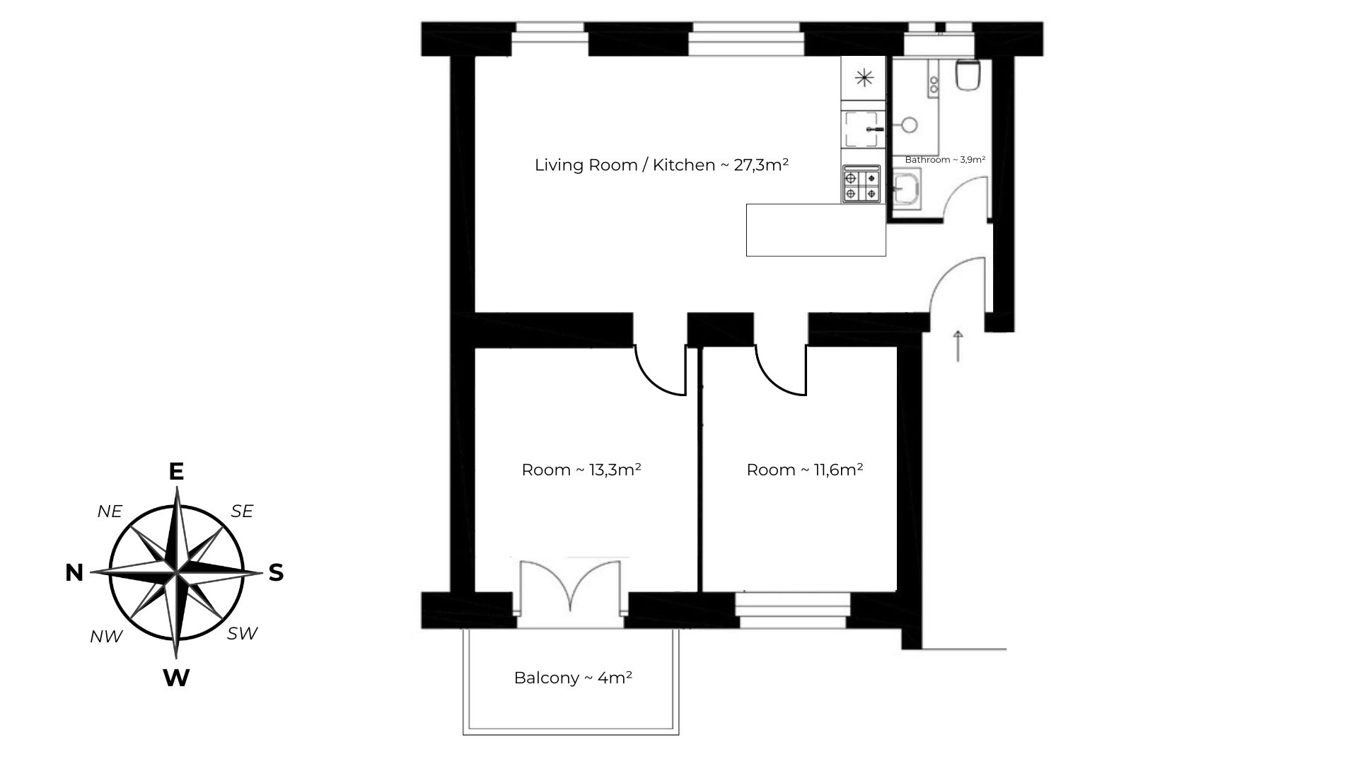 Grundriss / Floor Plan – Neckarstraße 22B